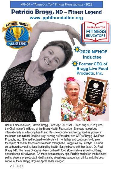 Patricia Bragg National Fitness Hall of Fame Inductee