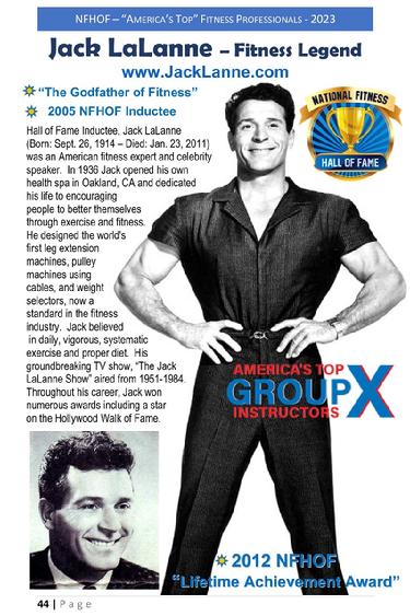 Jack LaLanne National Fitness Hall of Fame Inductee