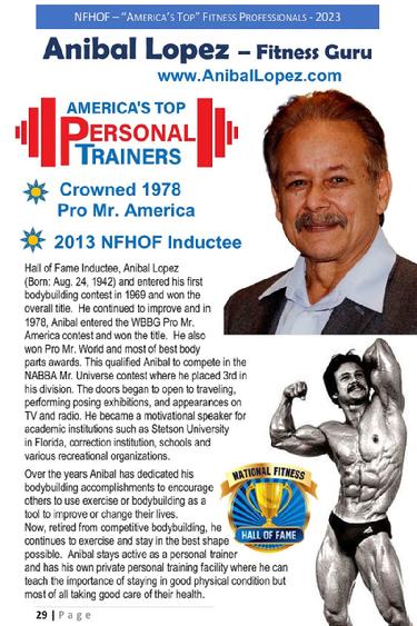 Anibal Lopez National Fitness Hall of Fame Inductee