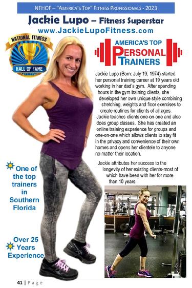 Jackie Lupo National Fitness Hall of Fame Professional