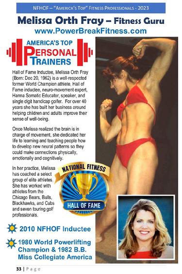 Melissa Orth Fray National Fitness Hall of Fame Inductee