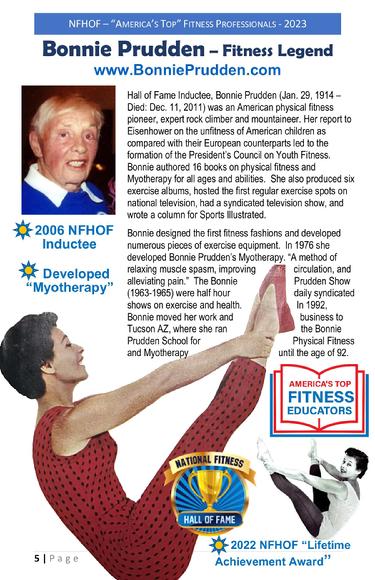 Bonnie Prudden National Fitness Hall of Fame Inductee